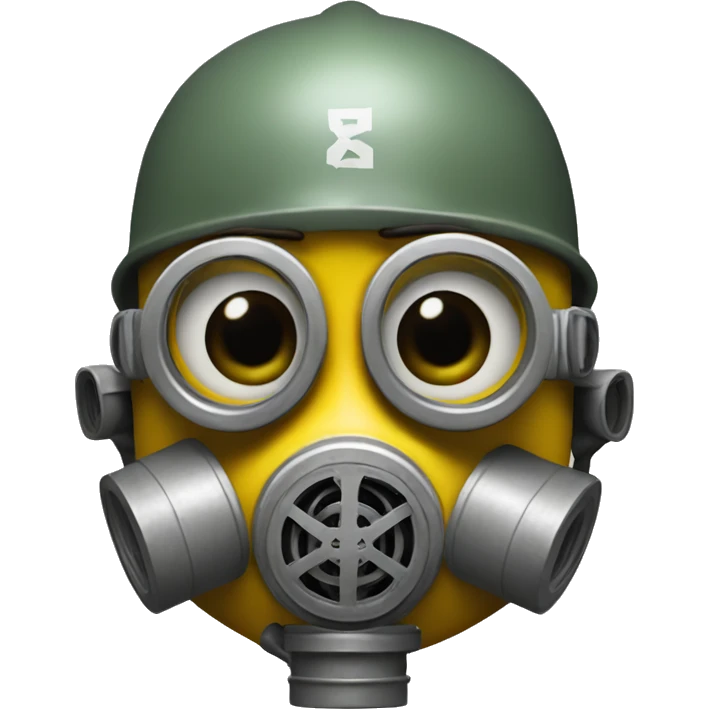 minion with a ww2 gas mask on emoji