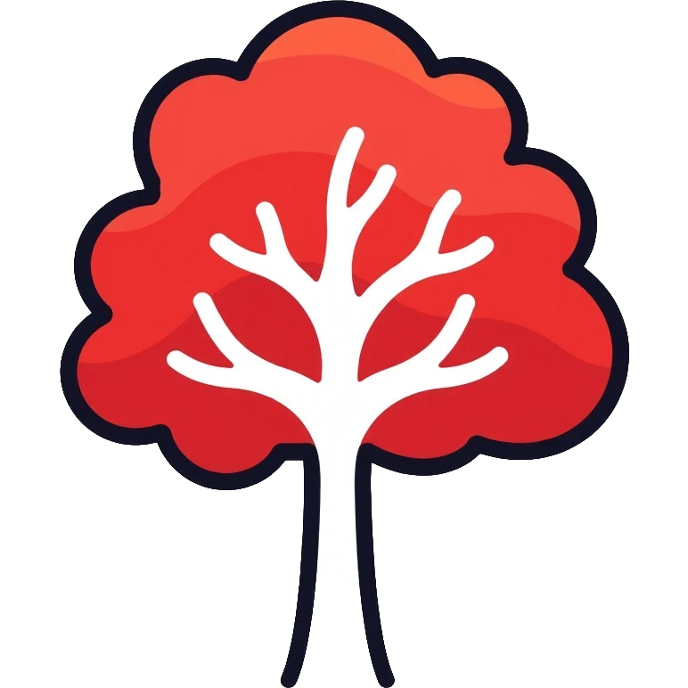 white tree with red foliage emoji
