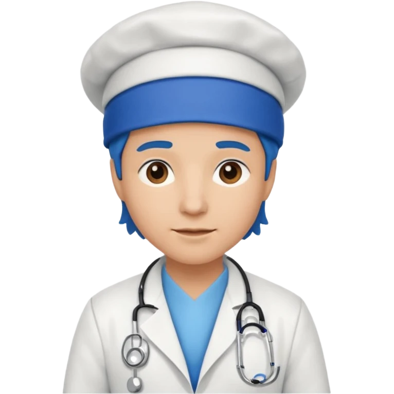 doctor with blue hat emoji