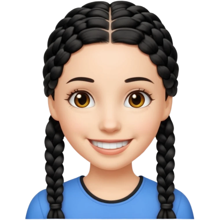 white girl full black braids emoji
