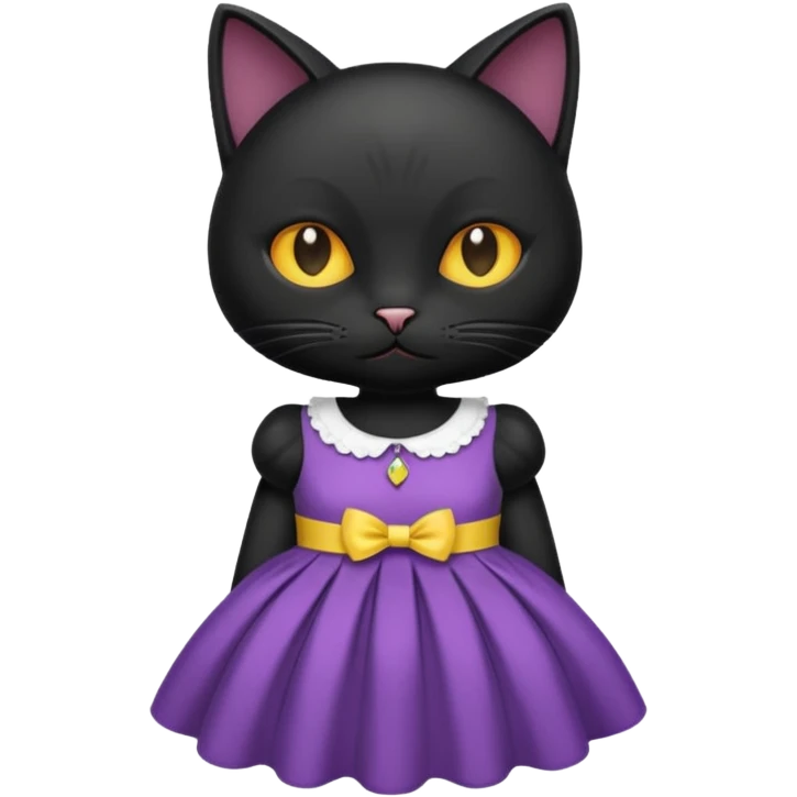 Black cat with dress emoji