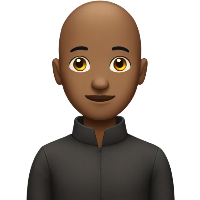 Black bald person emoji