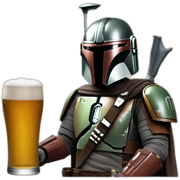 Mandalorian drinking beer emoji