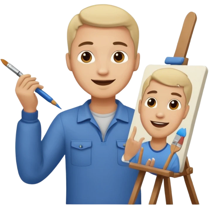happy man painting a picture full body emoji