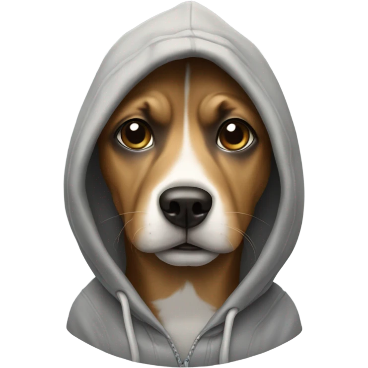 Dog wearing hoodi emoji