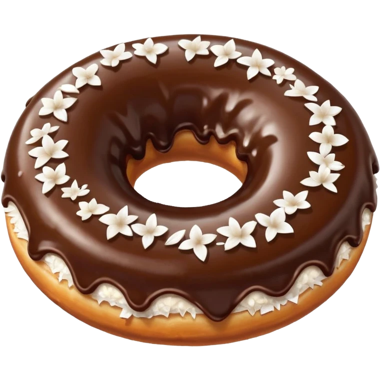 Chocolate coconut dognut emoji