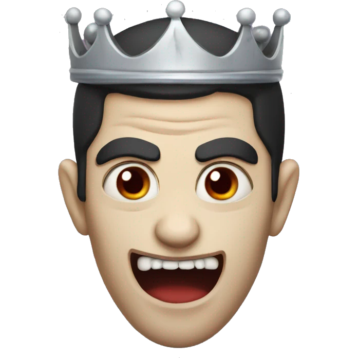 Vampire with veins under eyes, and a crown emoji