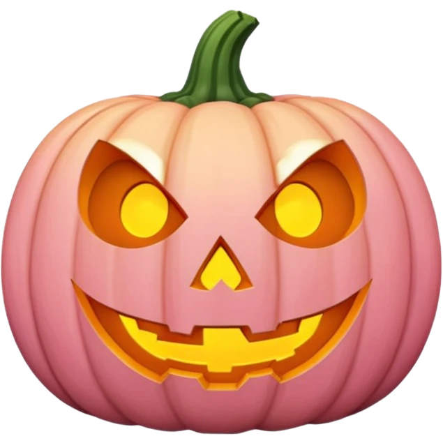 Soft pink and orange Halloween pumpkin emoji