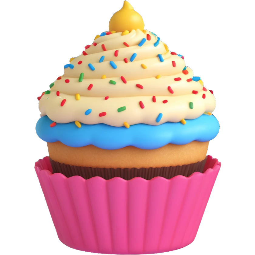 cupcake with sprinkles in vibrant colors emoji