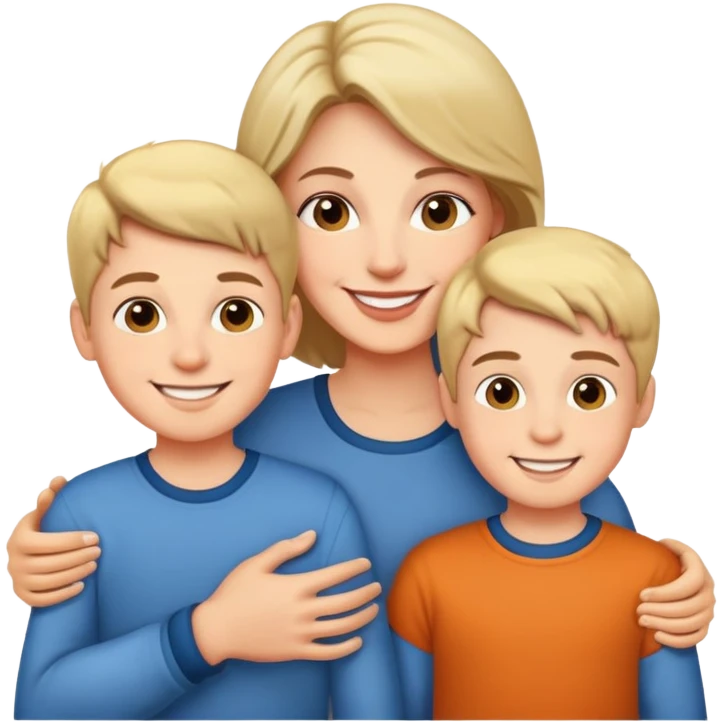 Mom and sons emoji