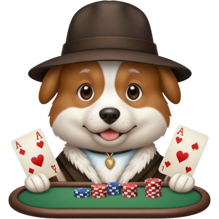 Dog play poker emoji