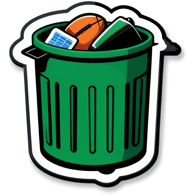 Garbage can on a football field  emoji