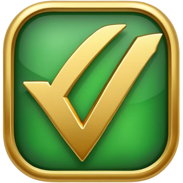 right check mark with golden and green colours emoji