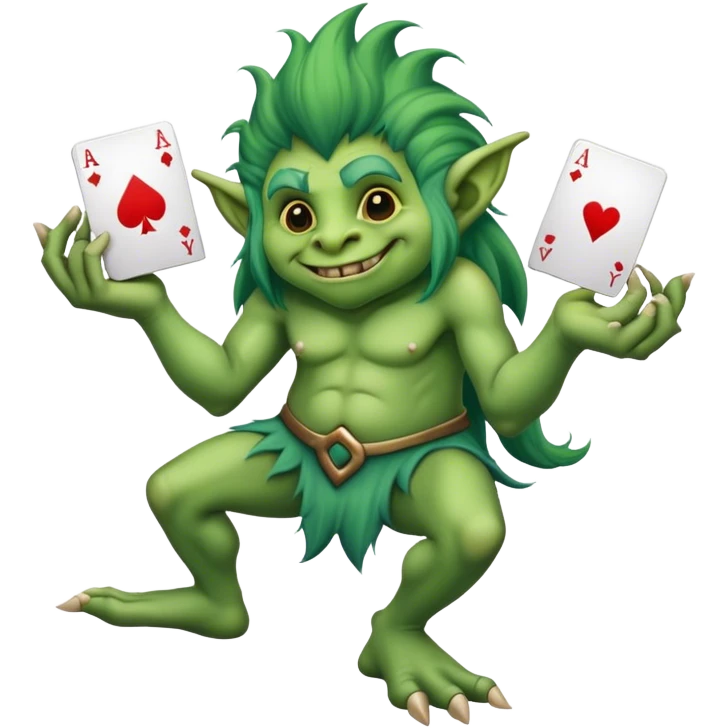 Troll playing cards emoji