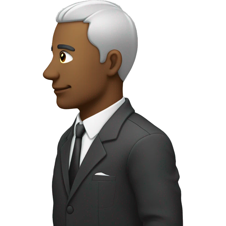 man in suit looking to the right (side view) with his hand on his forehead emoji