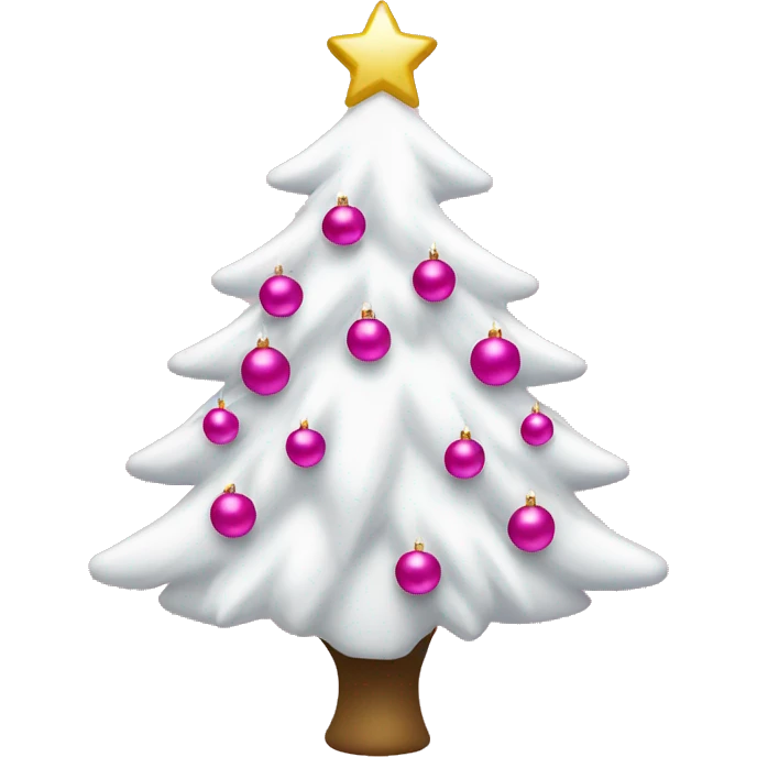 white christmas tree with pink ornaments  emoji