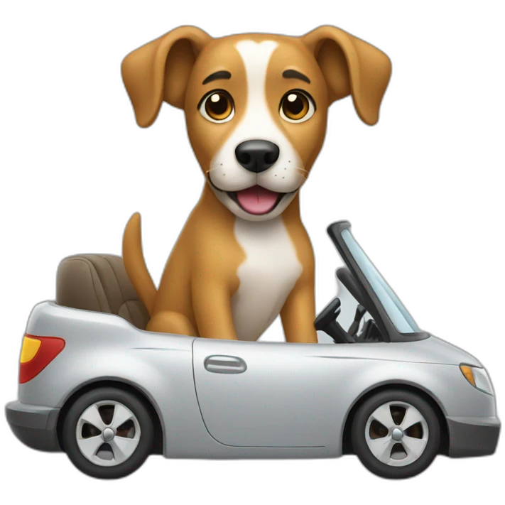 Dog driving a car emoji