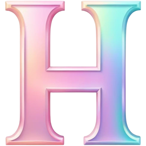 Iridescent pastel pink romantic formal elegant sophisticated cultured neat pretty beautiful nifty Font setting icon with letter H emoji