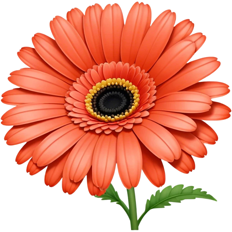 single Coral Gerbera Daisy, straight stem emoji
