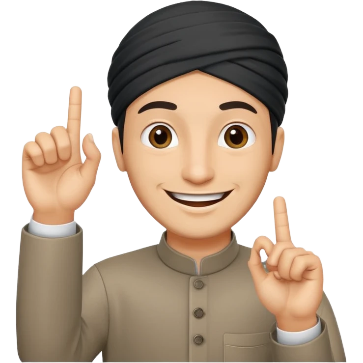 happy muslim man positive sign finger emoji
