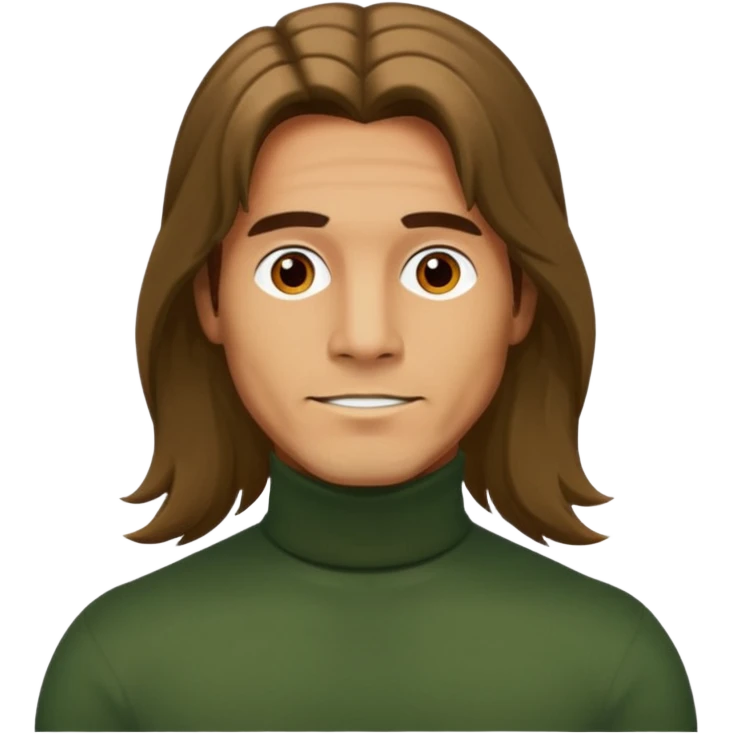 long haired man in turtle neck emoji