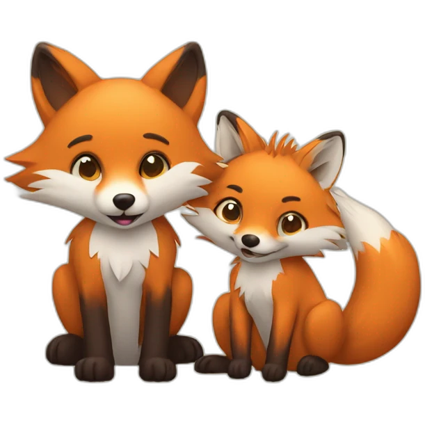 fox with hedgehog follin love emoji