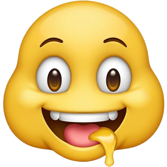 slurping and smirking emoji with drool emoji
