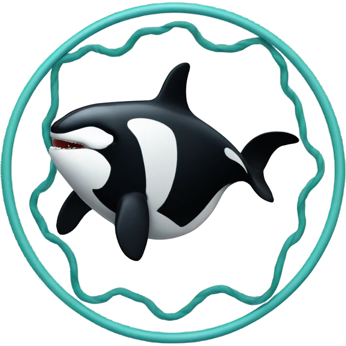 Orca jumping through a hoop emoji