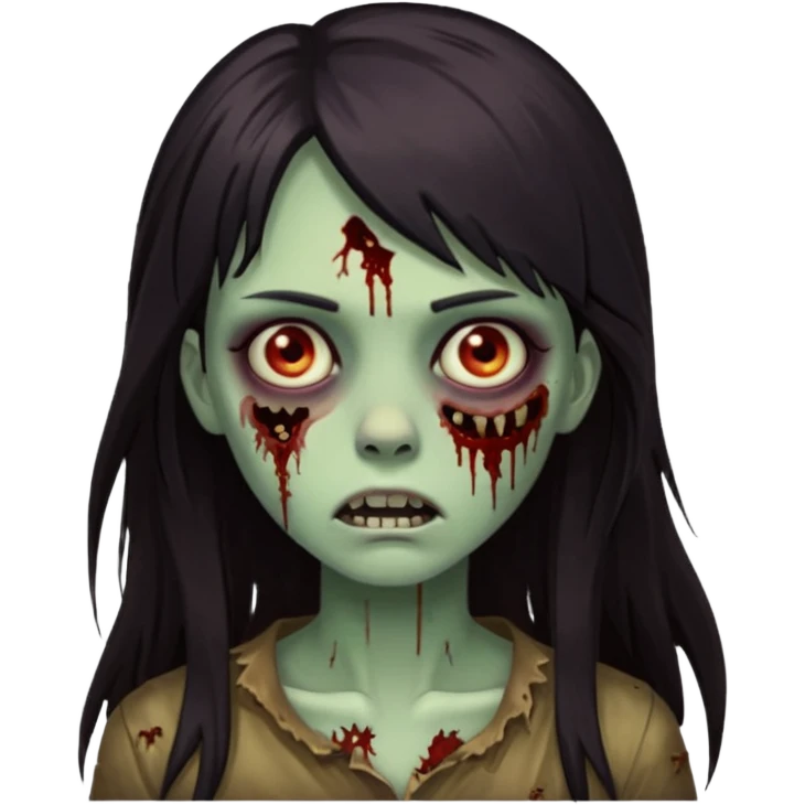 girl zombie long hair side bang emoji