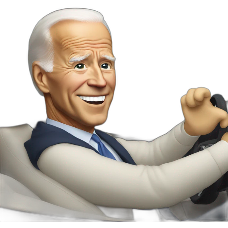 Joe Biden driving a car emoji