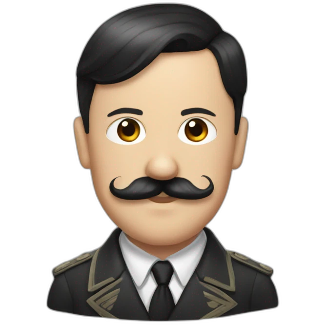 Hitler cheveux plaqué moustache emoji