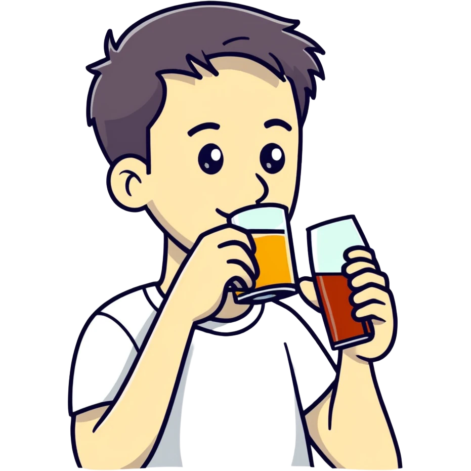 Man drinking alcohol emoji