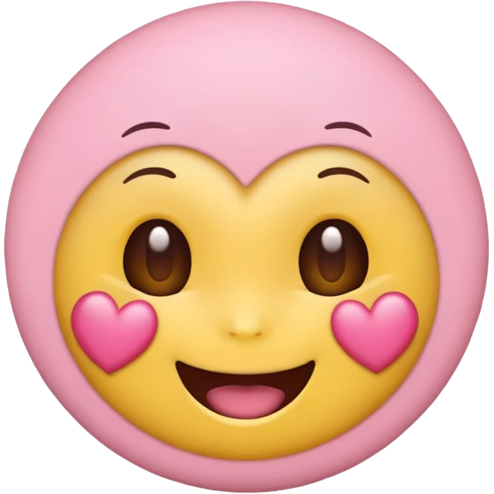 cute emoji, heart eyes, playful grin, pastel pink and yellow emoji