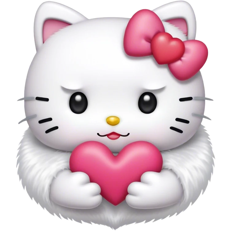 Hello kitty with heart eyes emoji