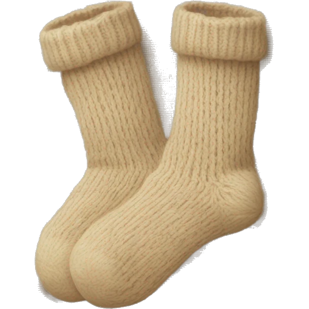 Pair of beige knitted socks emoji