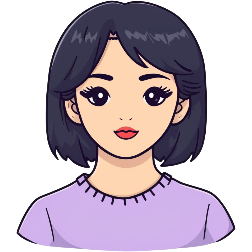 Black hair girl with makeup  emoji