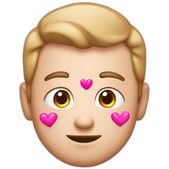 emoji with pink hearts in his face emoji