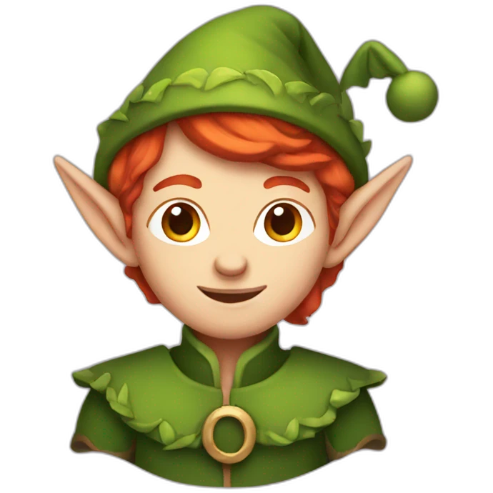 Red-headed elf emoji