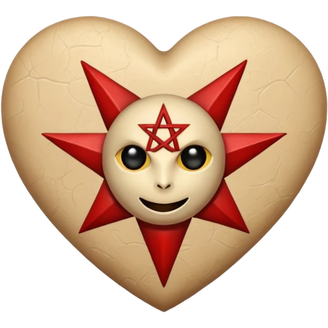 beige heart satanic emoji