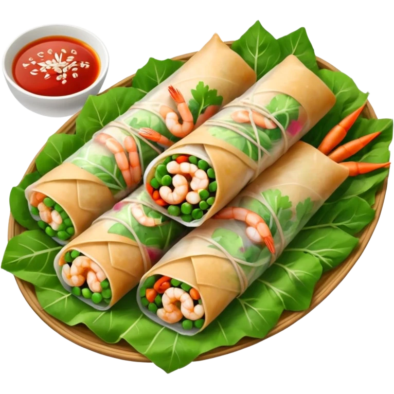 Vietnamese spring roll with shrimp, make it closed/fully wrapped emoji