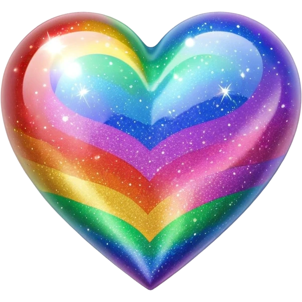 Rainbow heart with sparkles emoji