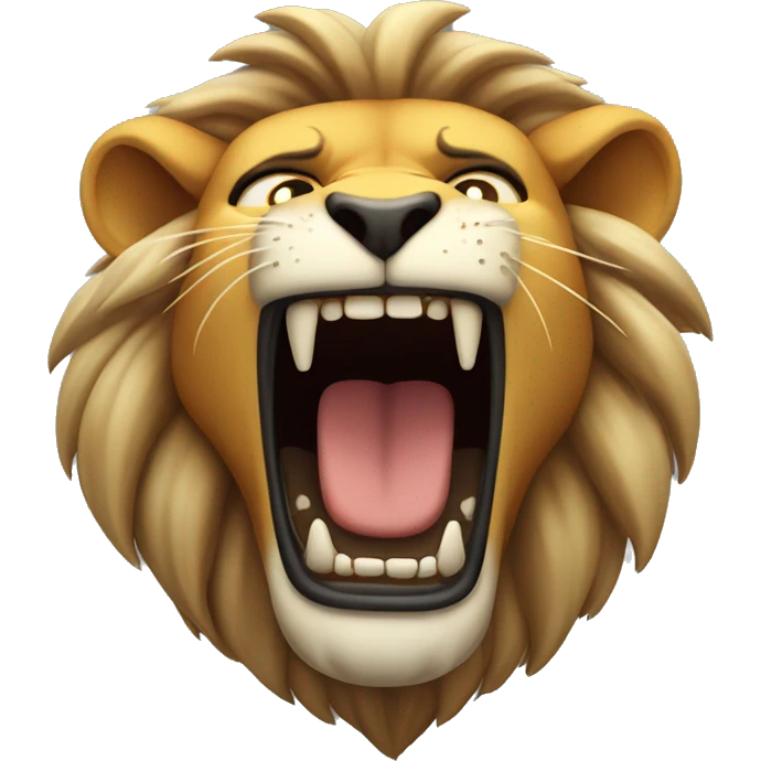 Angry lion roars wriggling his head emoji