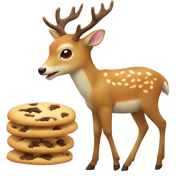 Deer from Japan eating cookie emoji