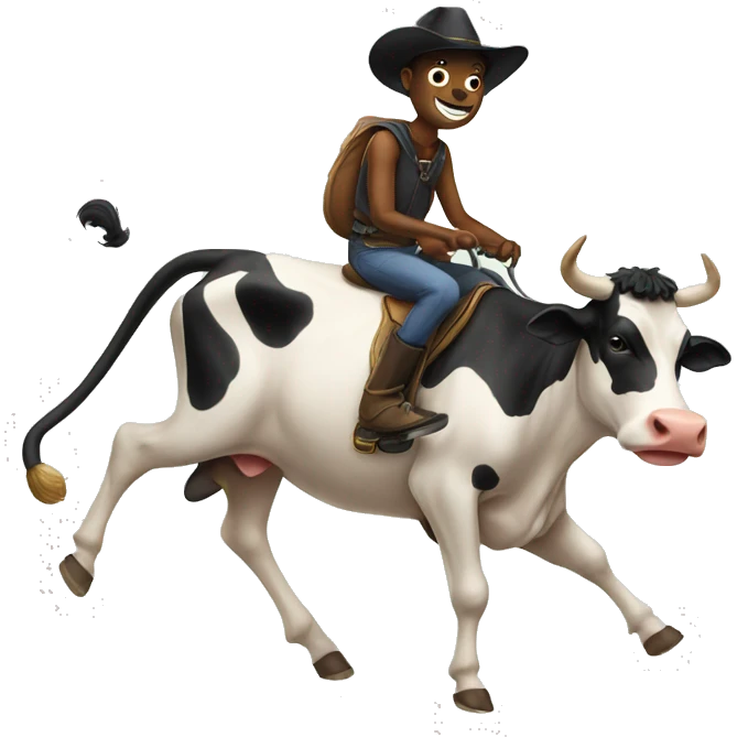 cow riding a cat  emoji