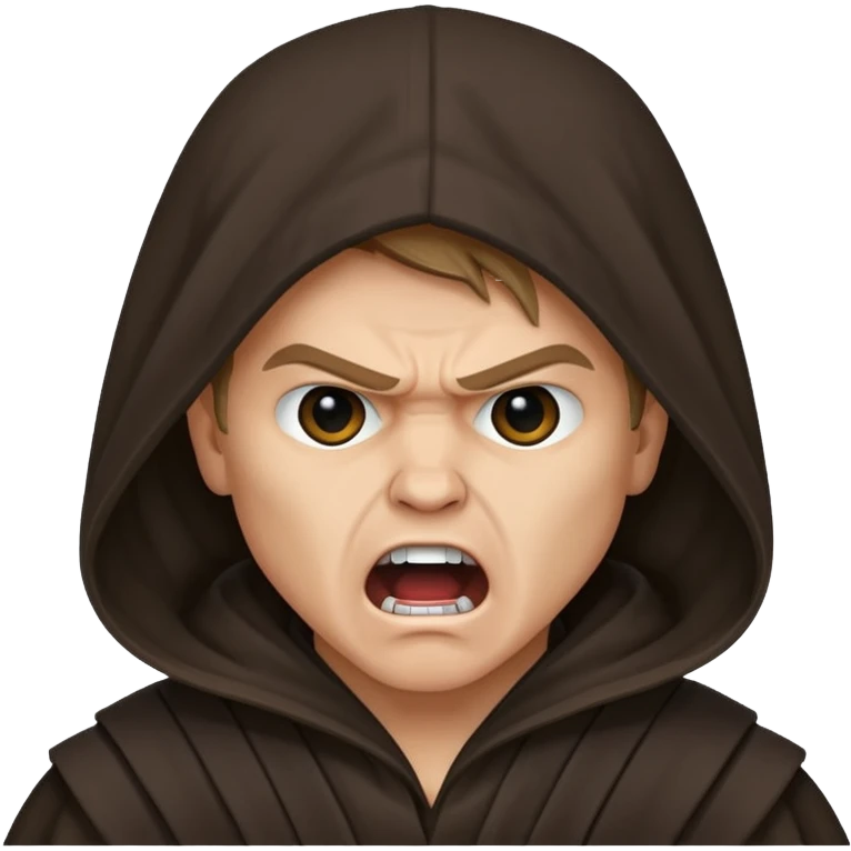 angry screaming anakin skywalker realistic face hooded covering half of the face emoji