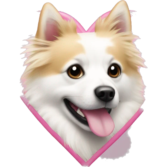 White and blonde spots spitz in a pink heart emoji