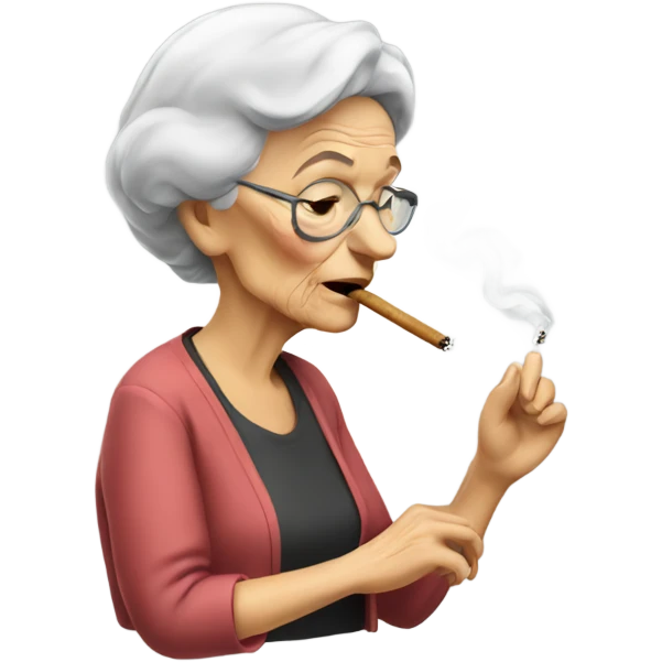 old lady smoking emoji