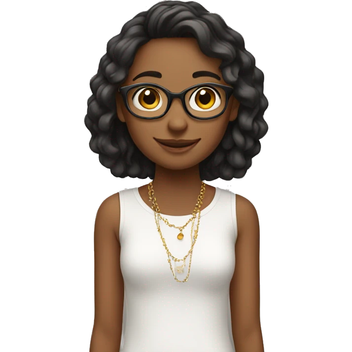 smiling girl without glasses  and jewelry emoji