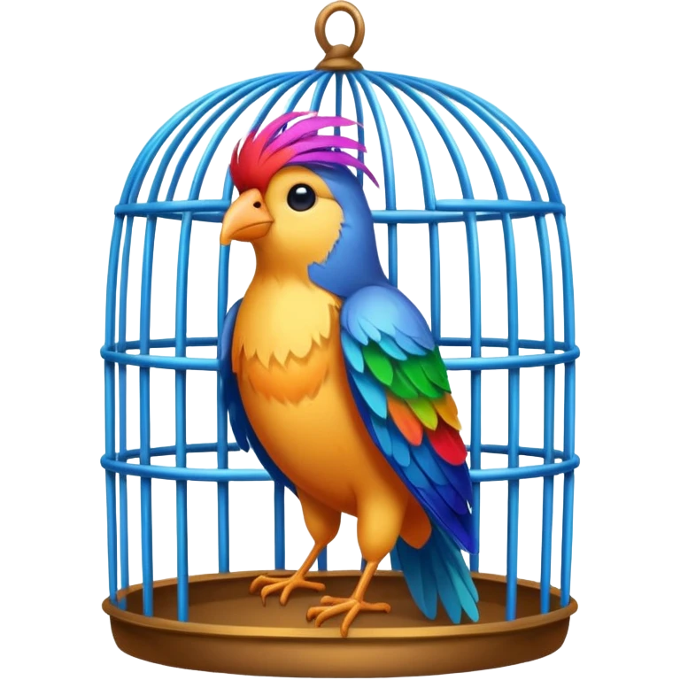 bird inside of cage emoji