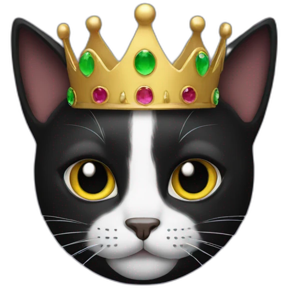 black cat crown emoji